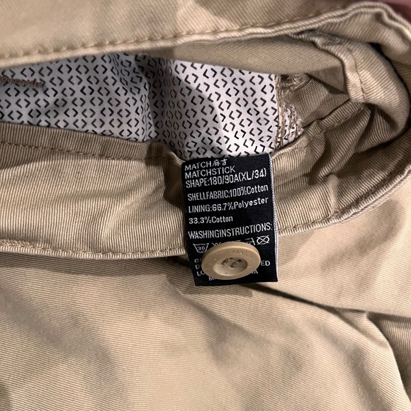 Matchstick Cargo Pants Men’s 34x34 Khaki Tan – Multi-Pocket Utility Cotton Trous - Picture 7 of 7